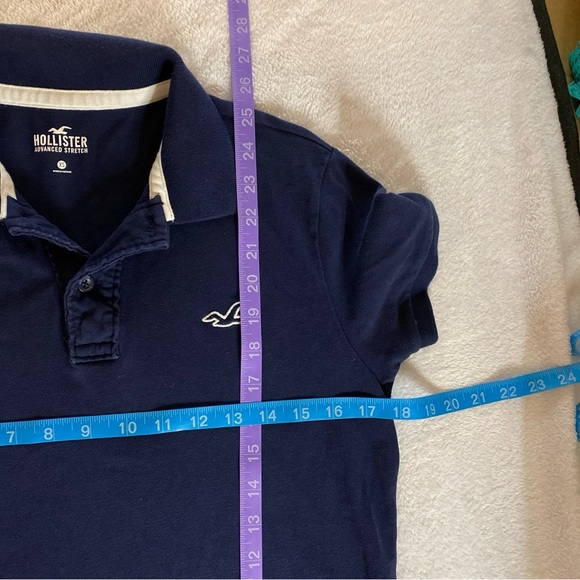 Hollister Mens XS Polo Advanced Stretch Preppy Golf Outdoors Navy Casual Sports - Picture 11 of 12
